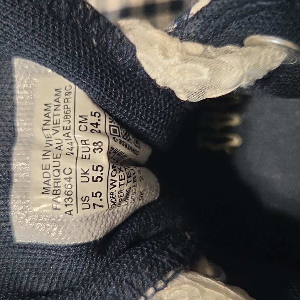 Converse Women's Navy Gingham Sneakers - Picture 12 of 12
